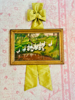 Load image into Gallery viewer, Small Chartreuse Willow &amp; Pearls Bow
