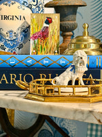 Load image into Gallery viewer, Effortlessly Chic Brass Faux Bamboo Octagonal Brass Handled Tray
