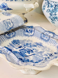 Antique (1829-1861) Bologna Adam’s & Son’s Transferware Covered Dish