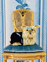 Load image into Gallery viewer, Darling Needlepoint Yorkie with Blue Bow
