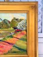 Load image into Gallery viewer, Brilliantly Colorful Original Art in Stunning Wooden Gold Frame
