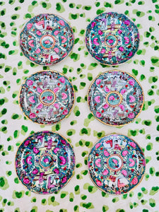Set of Six Famille Rose Plates