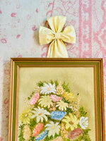 Load image into Gallery viewer, Medium Vintage Chintz Pembroke Stripe   Yellow Stripped Willow &amp; Pearls Bow
