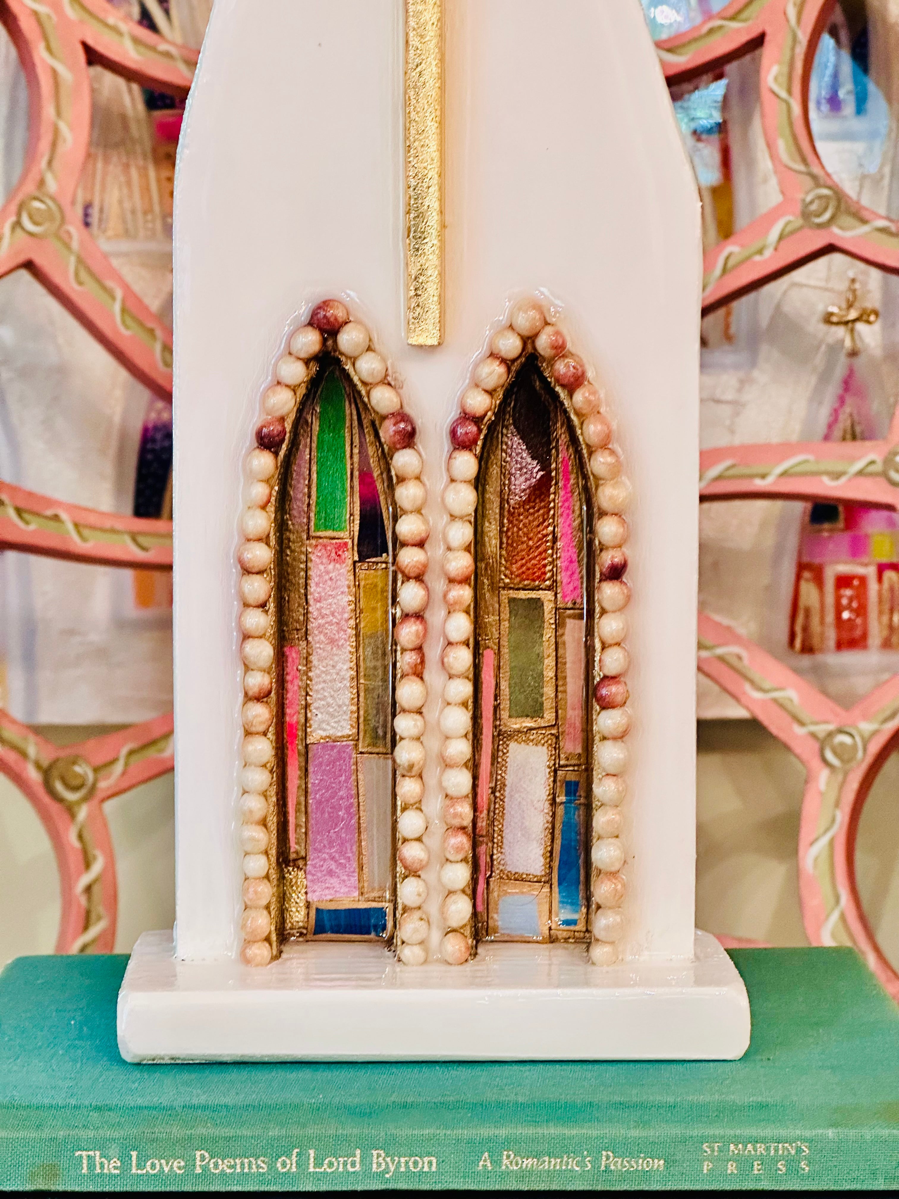 Art Fiala & Laura Rice Beaded Cathedral -13 inches