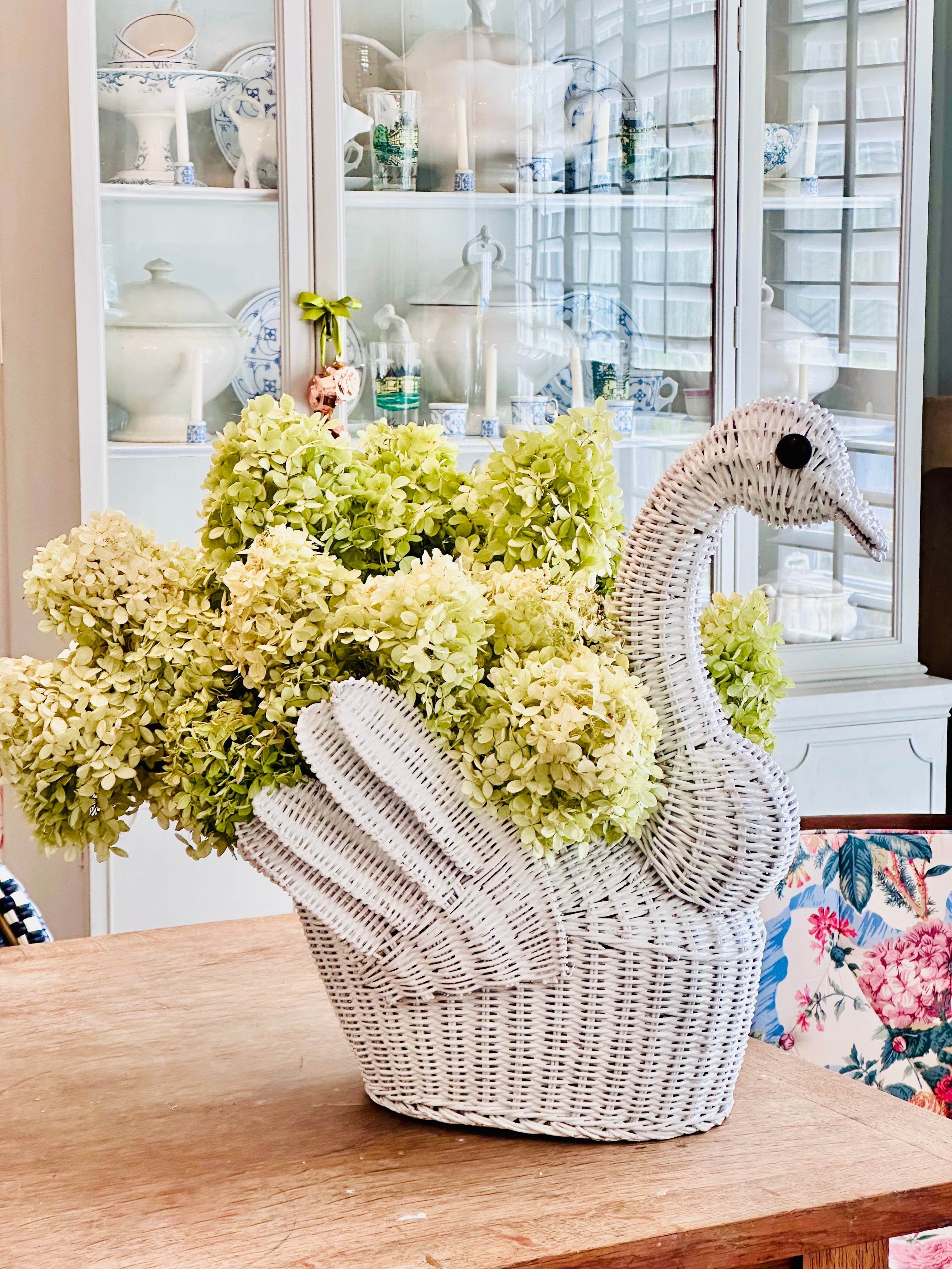 Vintage Wicker Swan