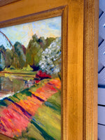 Load image into Gallery viewer, Brilliantly Colorful Original Art in Stunning Wooden Gold Frame
