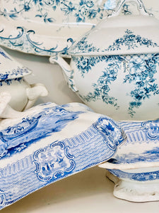 Antique (1829-1861) Bologna Adam’s & Son’s Transferware Covered Dish