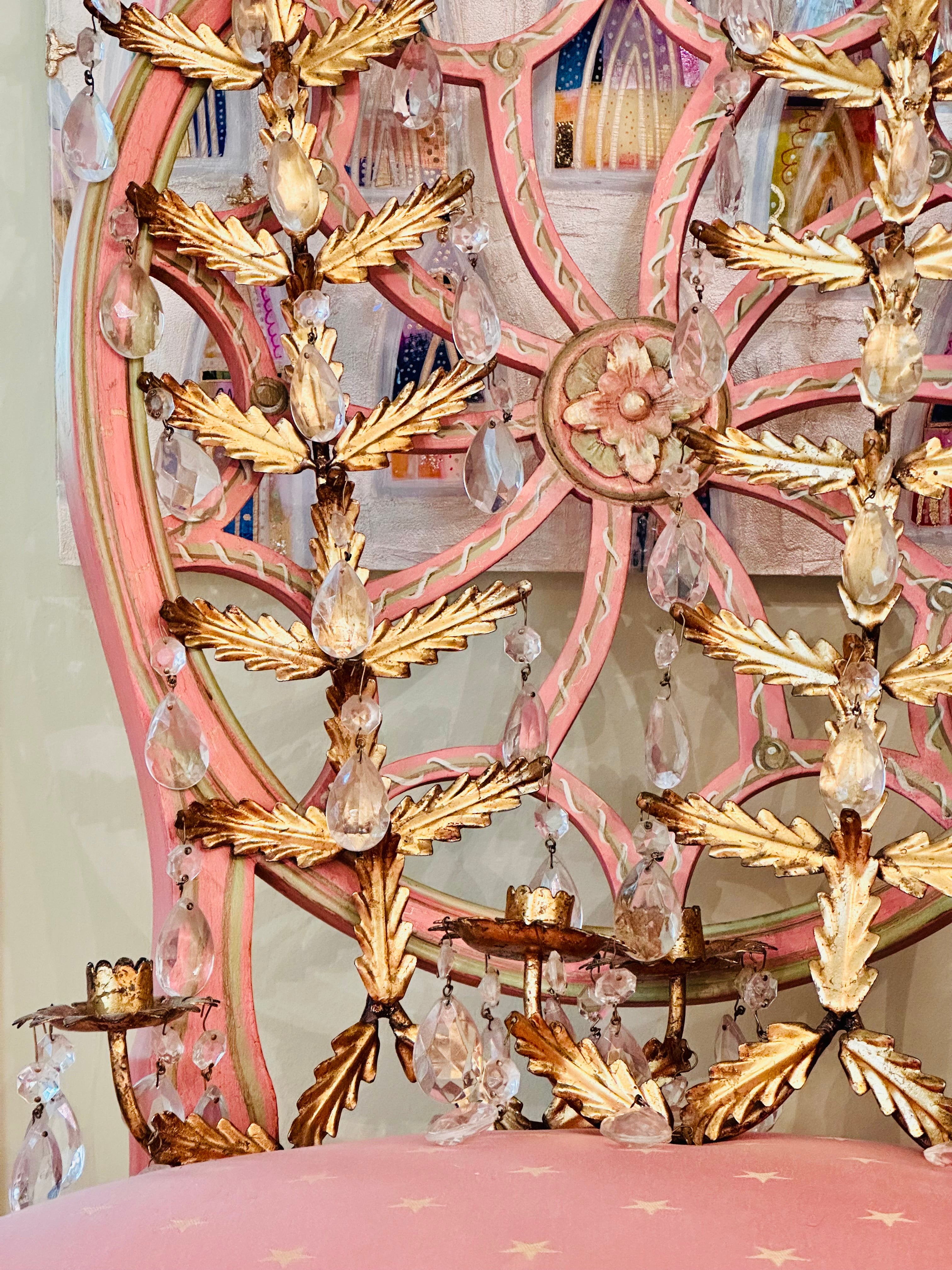Large Gilded Italian Toleware Sconces