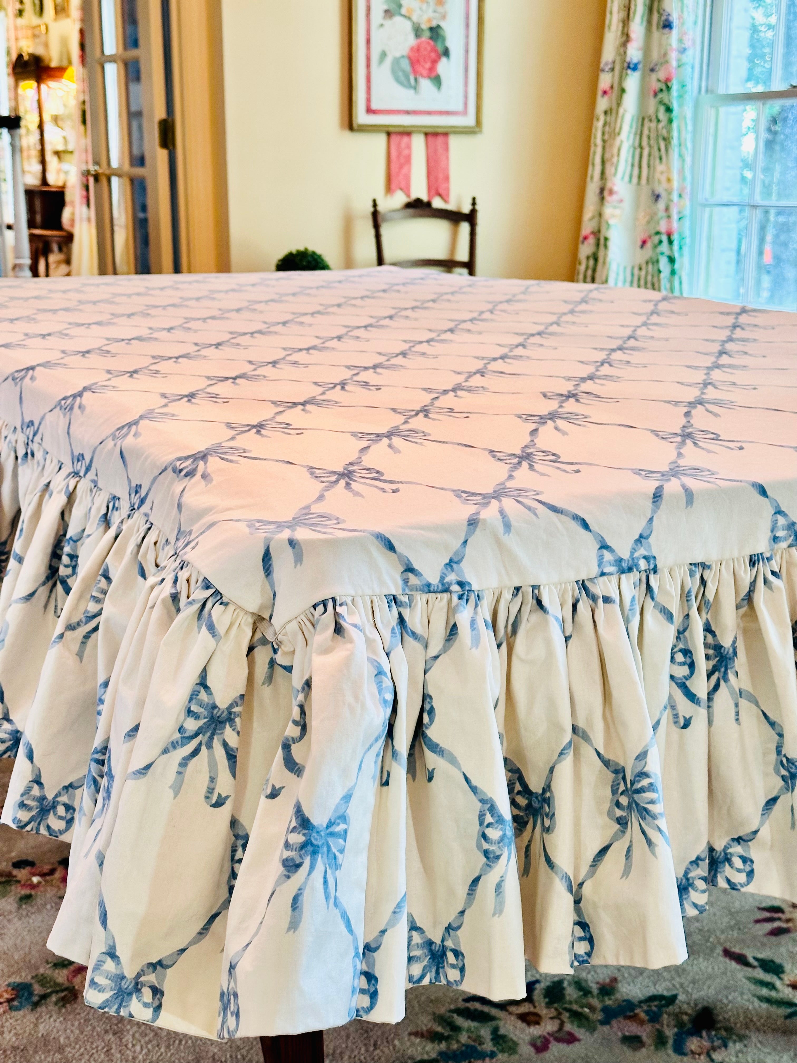 Bespoke Waverly for Schumacher Bows Jolie Tablecloth