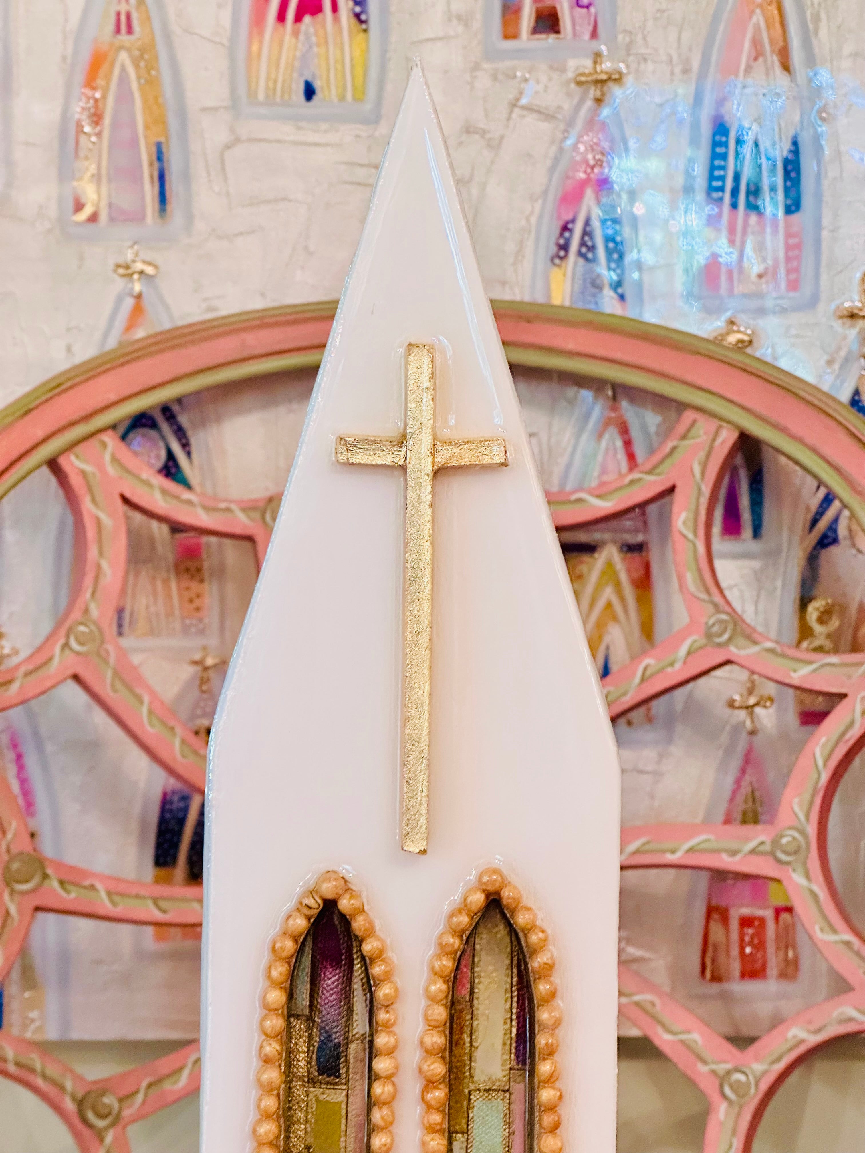 Art Fiala & Laura Rice Beaded Cathedral Front - 13 inches