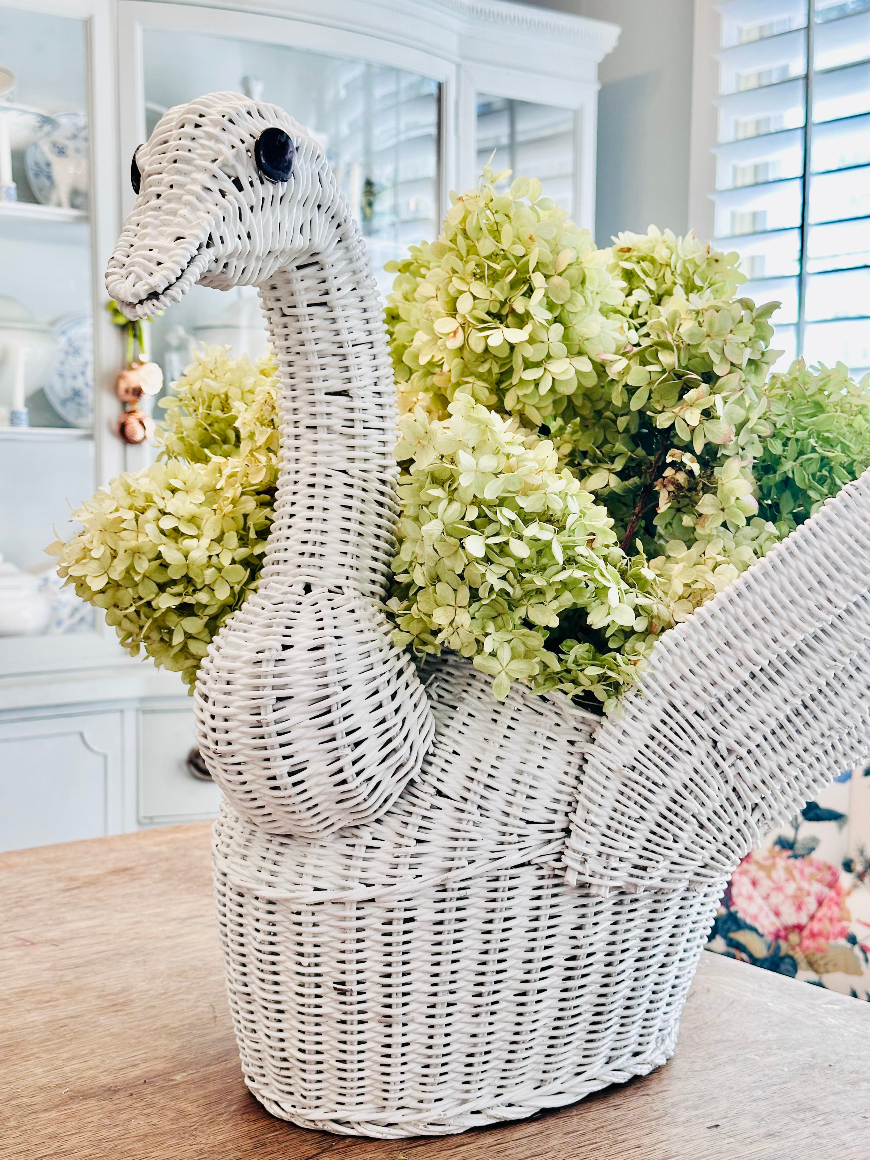 Vintage Wicker Swan