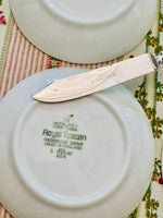 Load image into Gallery viewer, Wedgwood Bone China Butter Pats &amp; R-Wallace Silver Plated Spreaders
