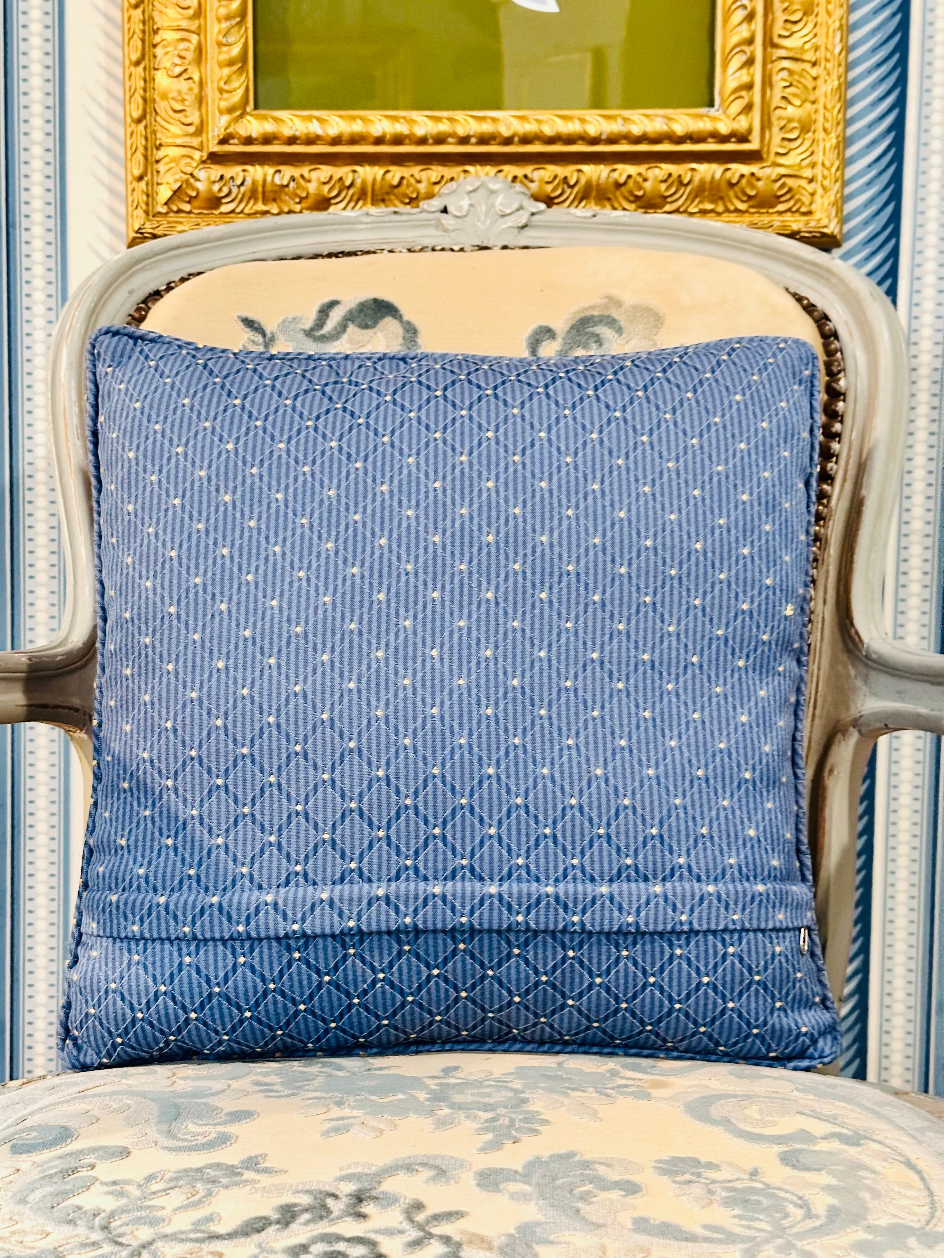 Blue Needlepoint Pineapple Pillow