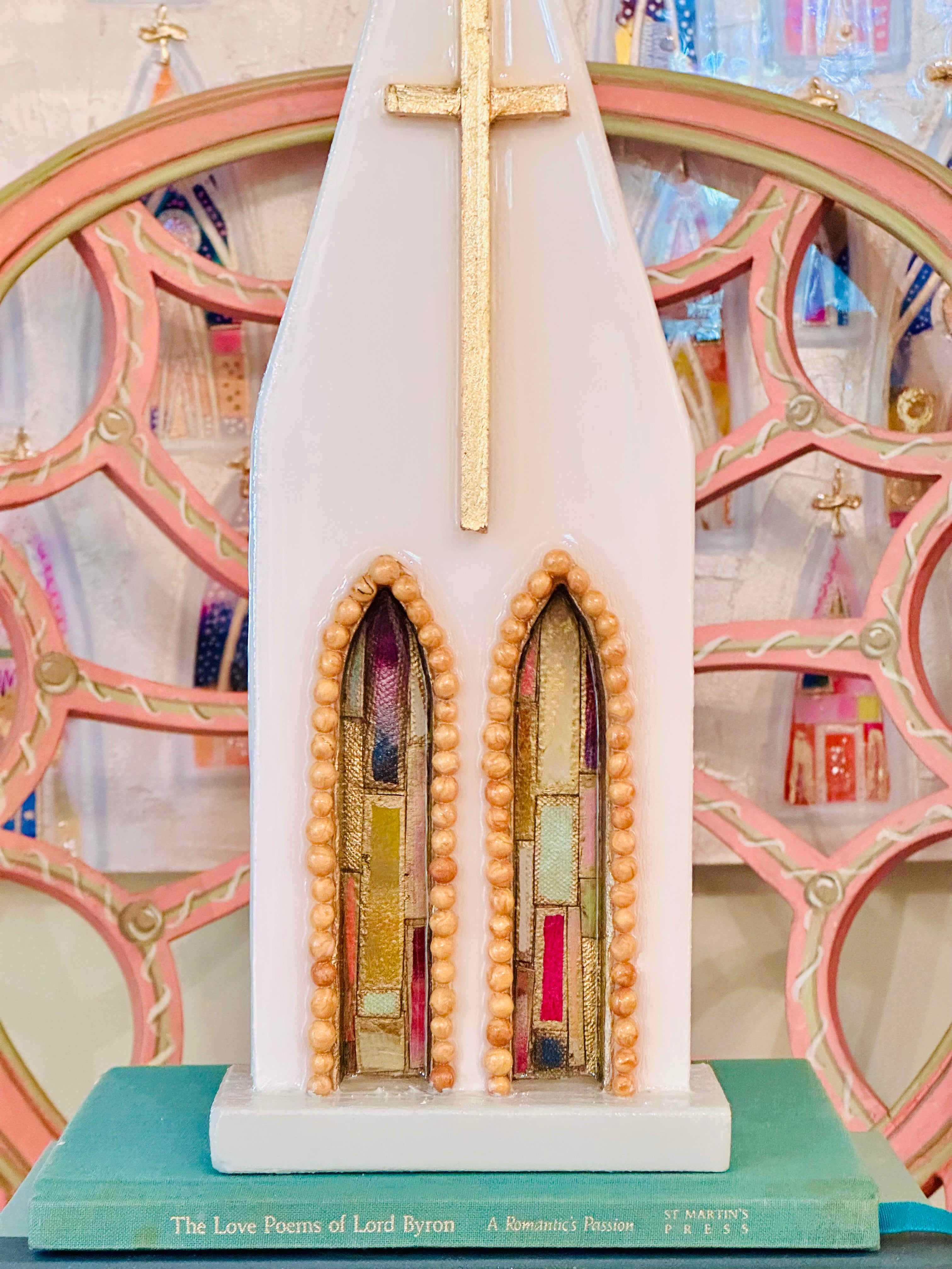 Art Fiala & Laura Rice Beaded Cathedral Front - 13 inches