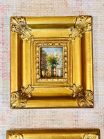 Load image into Gallery viewer, Set of 4 Original Pieces of European Art in Lovely Wooden Gold Frames
