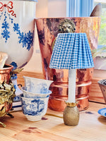 Load image into Gallery viewer, Darling Brass Pineapple Light with Gingham Shade
