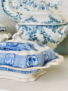 Antique (1829-1861) Bologna Adam’s & Son’s Transferware Covered Dish