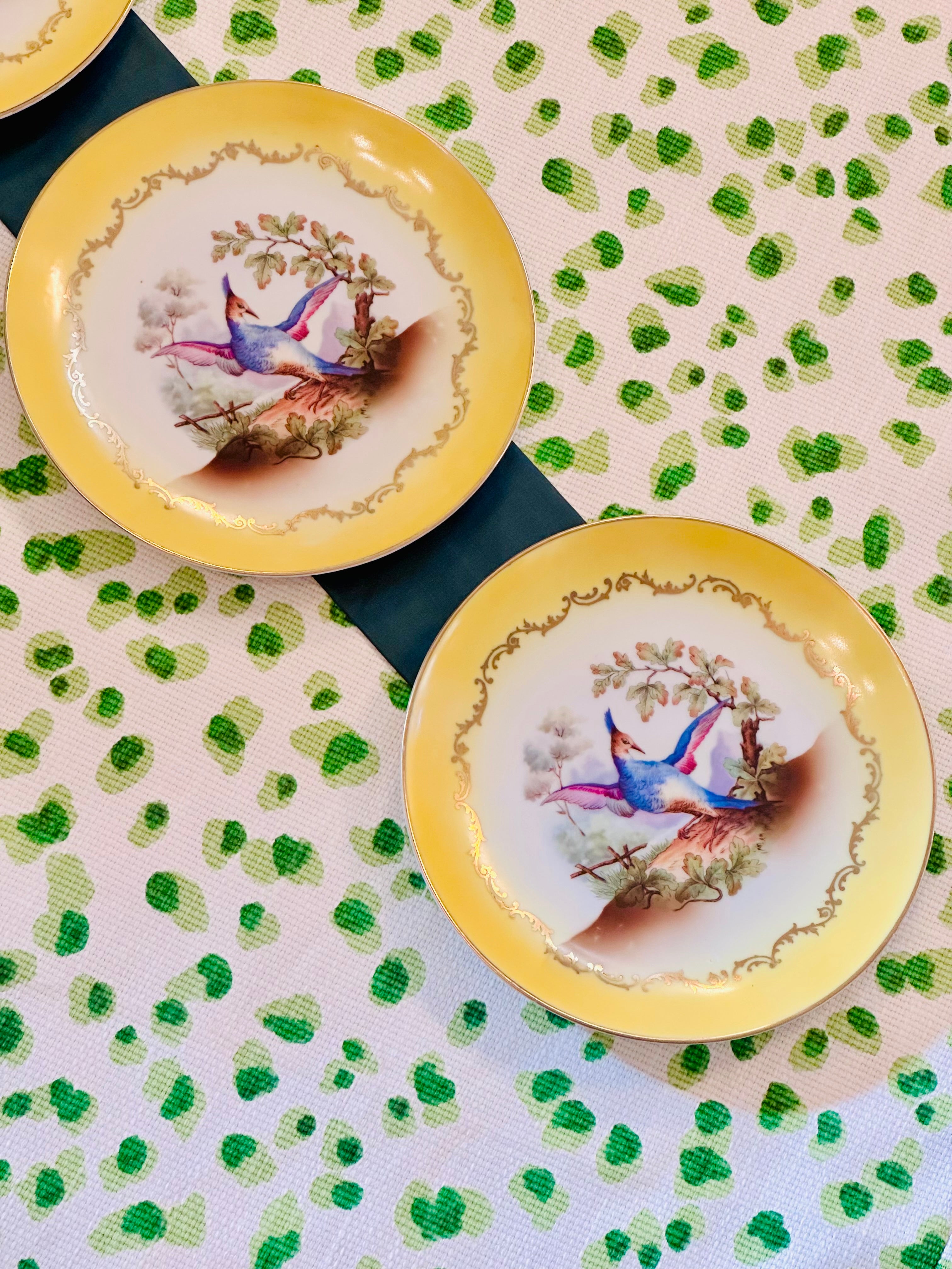 Set of 3 Antique Magnificent Bird Plates