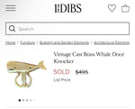 Load image into Gallery viewer, Vintage Brass Whale Door Knocker
