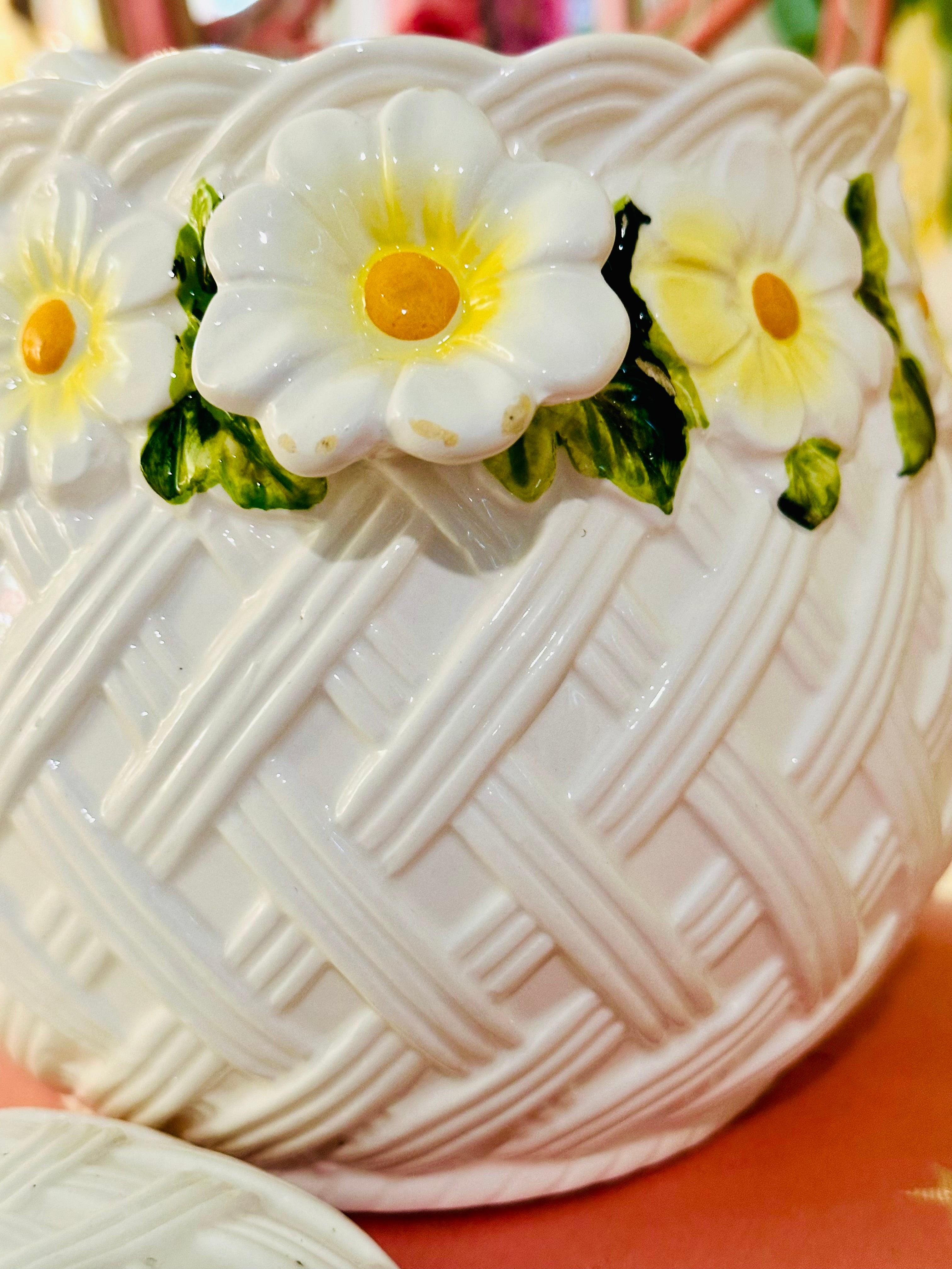 Precious Daisy & Basketweave Tureen with Ladle