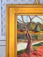 Load image into Gallery viewer, Brilliantly Colorful Original Art in Stunning Wooden Gold Frame
