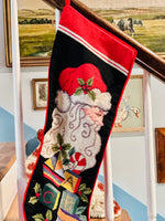 Load image into Gallery viewer, Gigantic Vintage Needlepoint Santa Stocking
