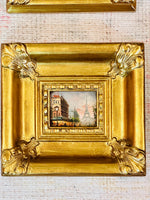 Load image into Gallery viewer, Set of 4 Original Pieces of European Art in Lovely Wooden Gold Frames
