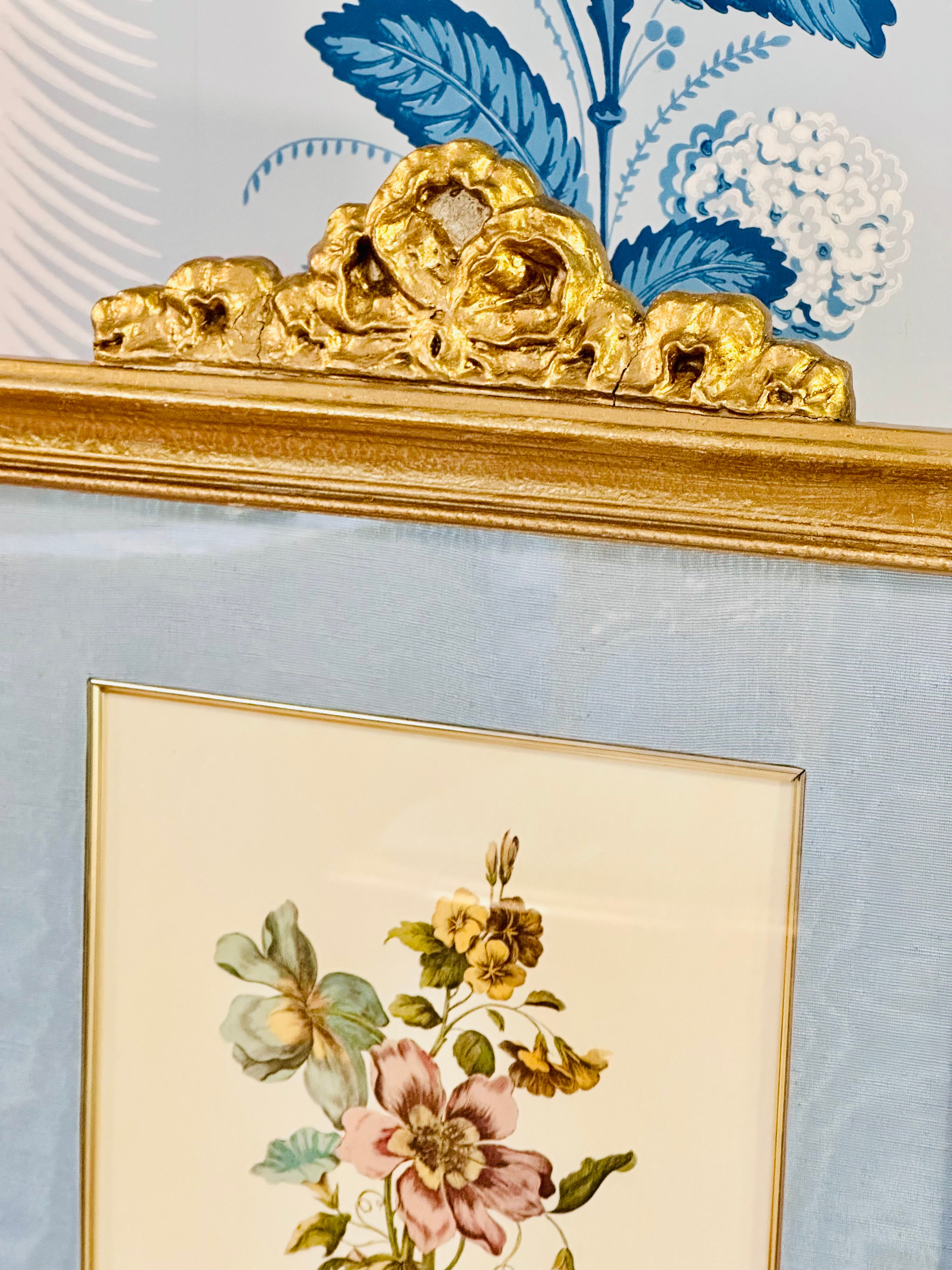 Pair of Magnificent Botanicals in Gilded Bow Frames