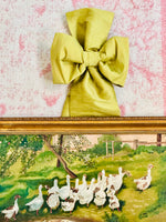 Load image into Gallery viewer, Small Chartreuse Willow &amp; Pearls Bow
