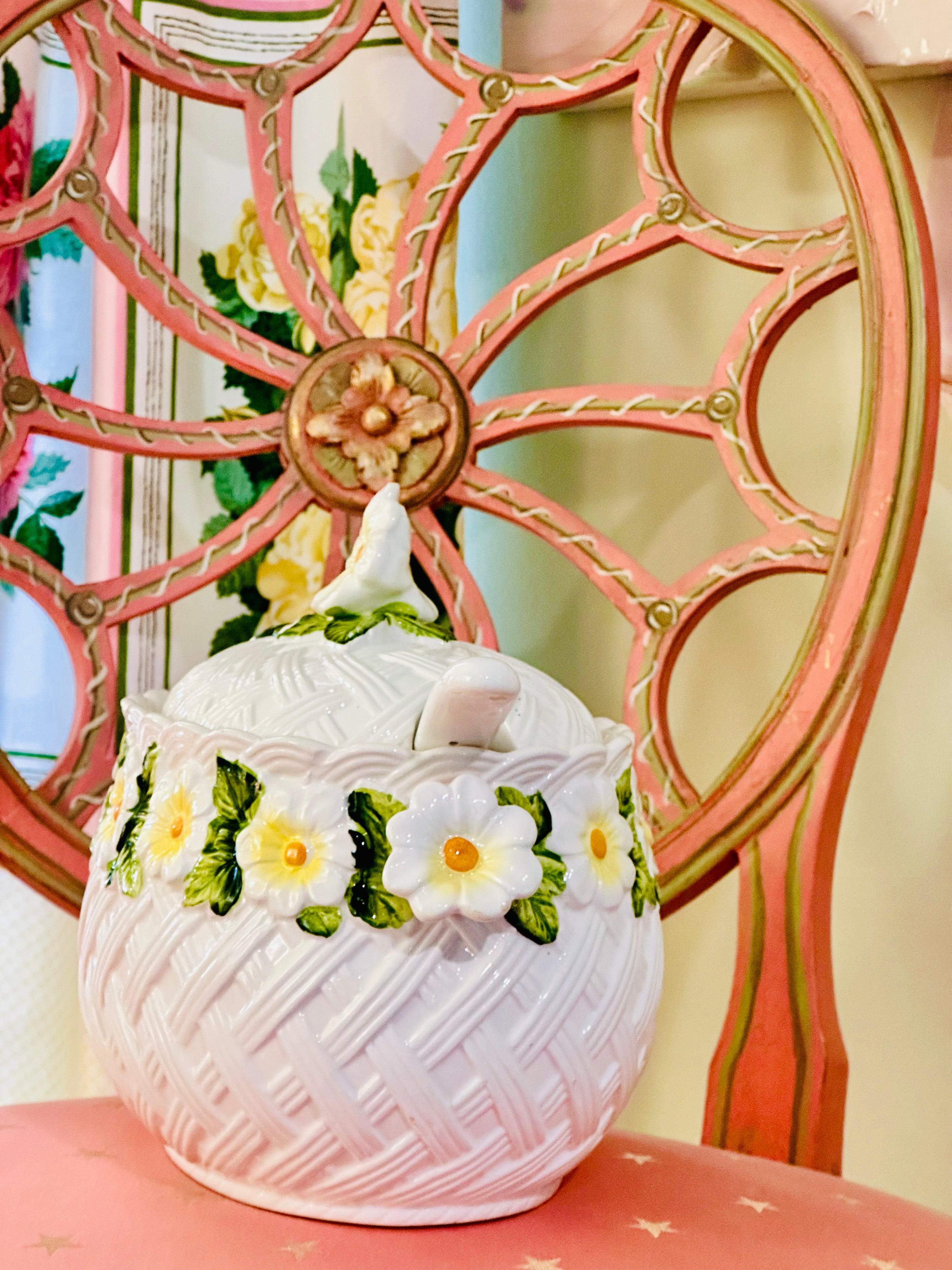 Precious Daisy & Basketweave Tureen with Ladle