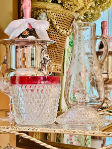 Chic Diamond Point Ruby Ice Bucket