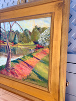 Load image into Gallery viewer, Brilliantly Colorful Original Art in Stunning Wooden Gold Frame

