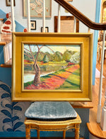 Load image into Gallery viewer, Brilliantly Colorful Original Art in Stunning Wooden Gold Frame
