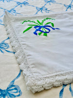 Load image into Gallery viewer, Beautiful Hand Embroidered Lilly of the Valley with Blue Bow Placemats
