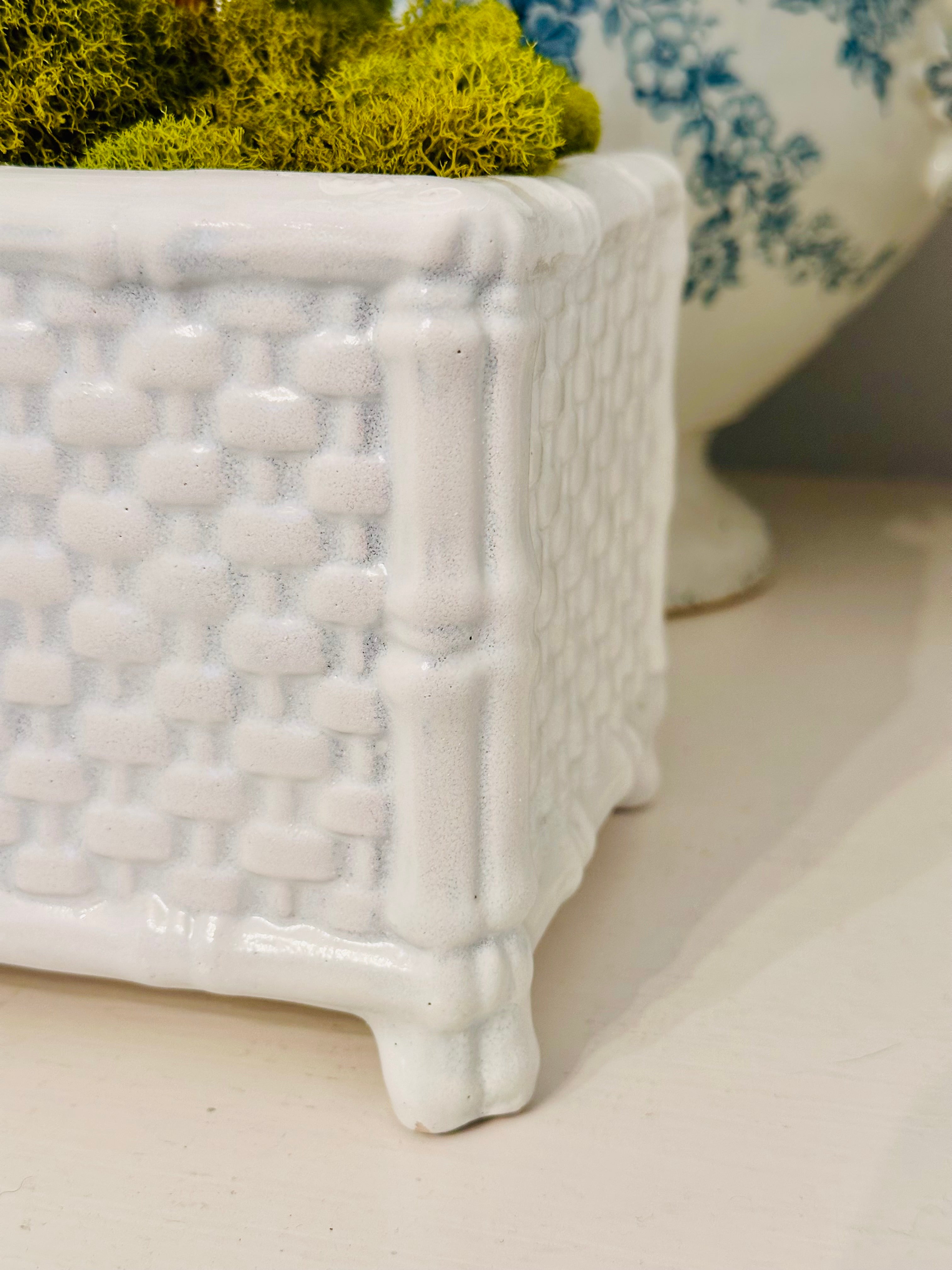 Faux Bamboo Ceramic Cachepot