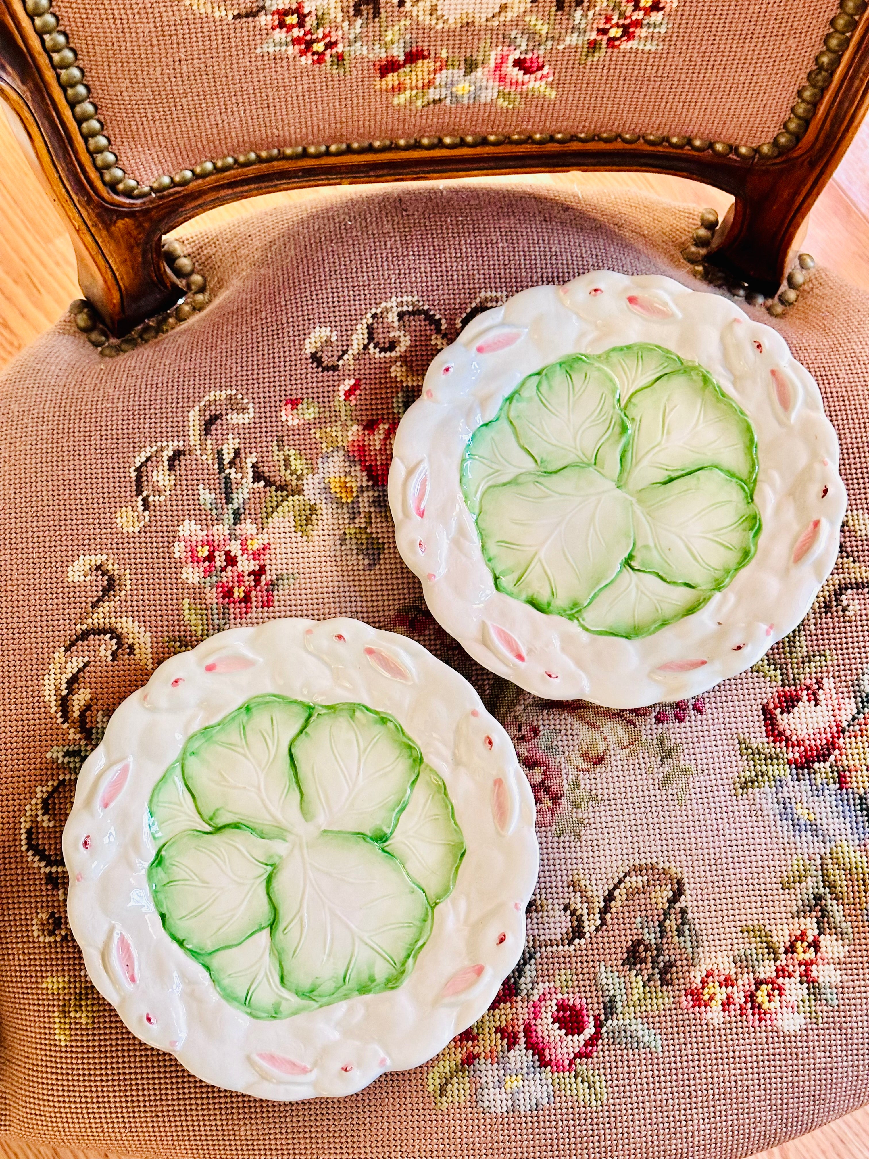 Pair of 1987 Haldon Group Bunny & Cabbage Plates