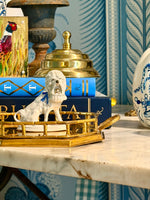 Load image into Gallery viewer, Effortlessly Chic Brass Faux Bamboo Octagonal Brass Handled Tray

