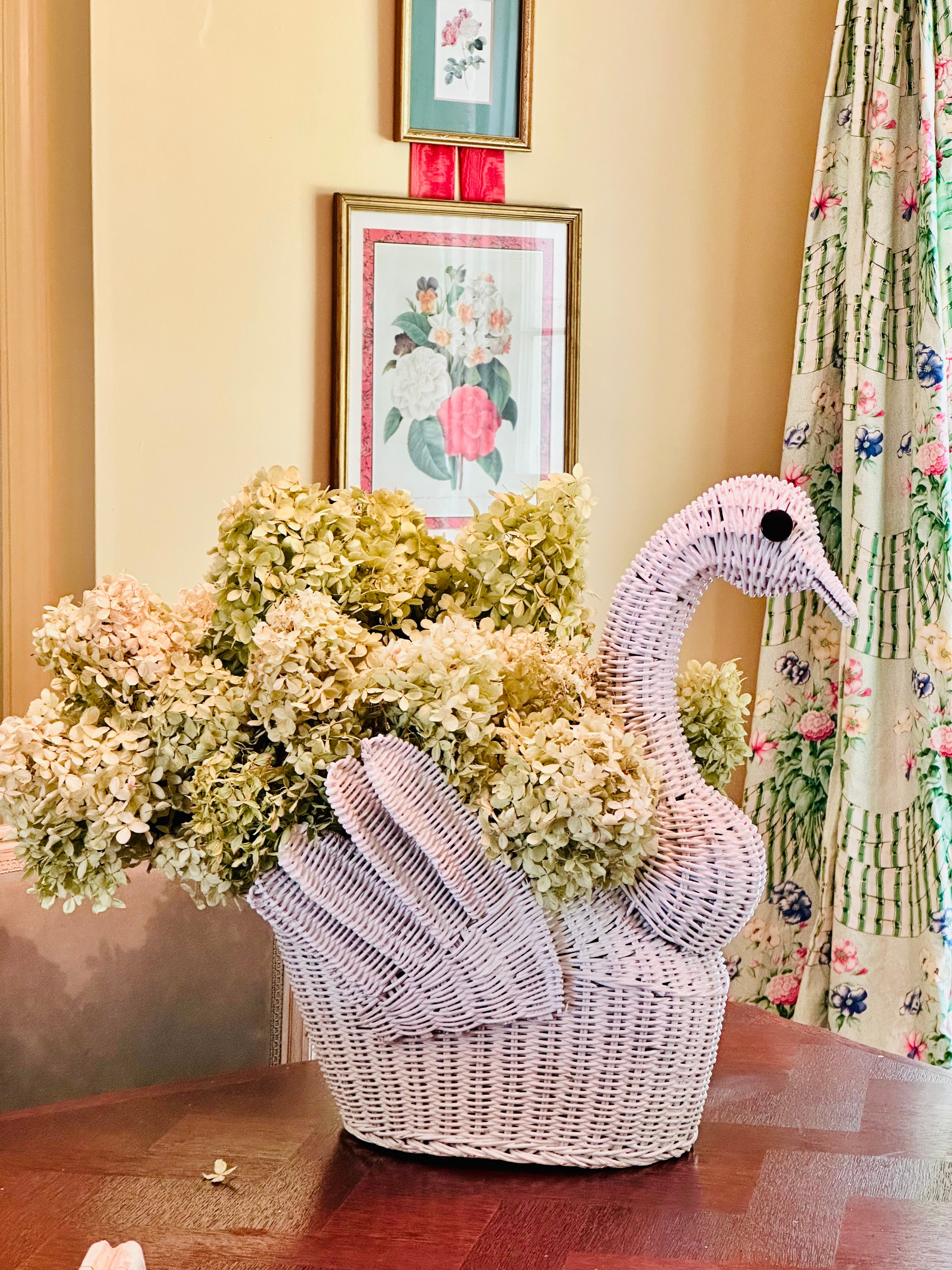 Vintage Wicker Swan