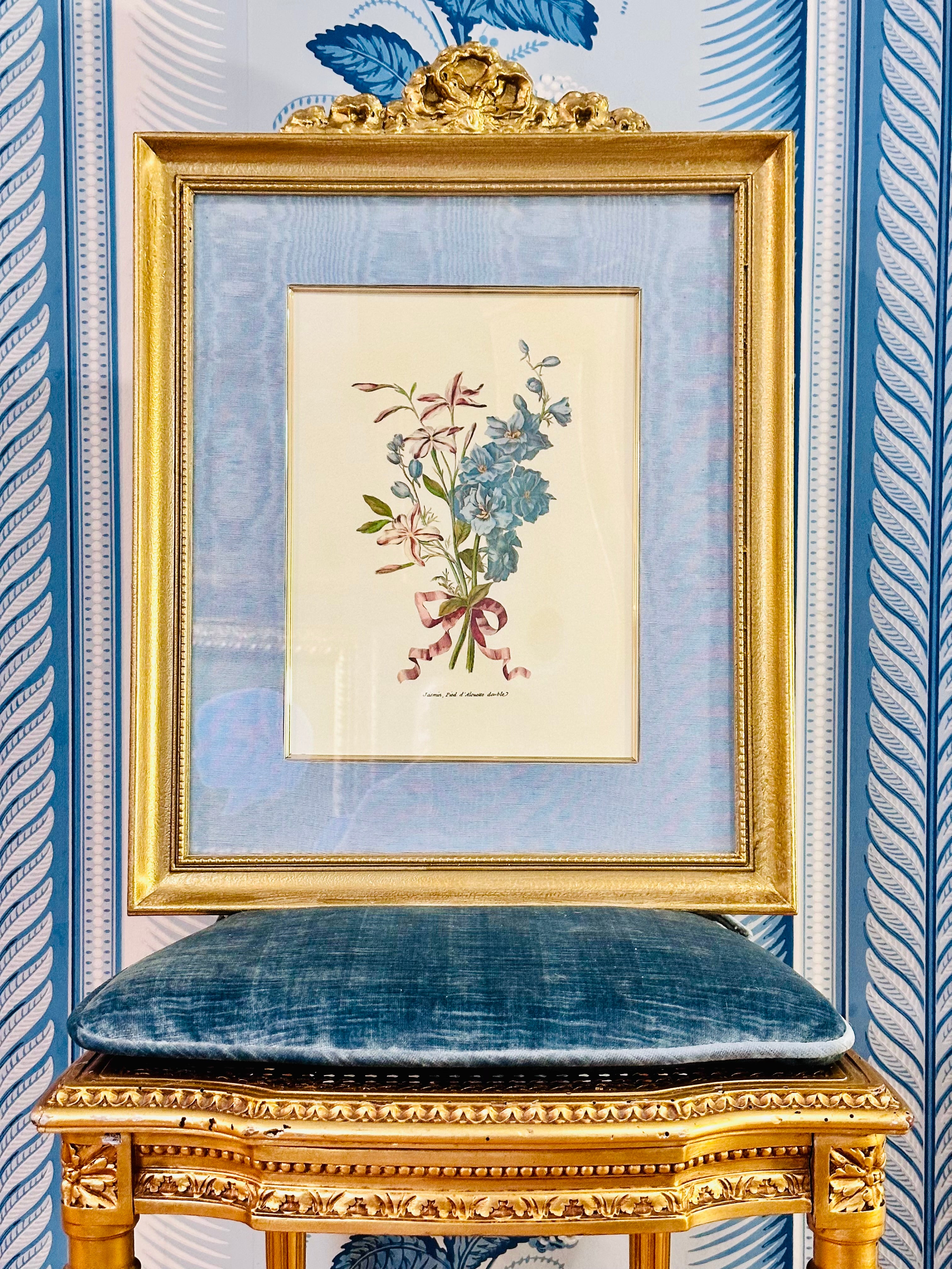 Pair of Magnificent Botanicals in Gilded Bow Frames