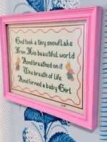 Load image into Gallery viewer, Baby Girl Cross Stitch Dated 1989
