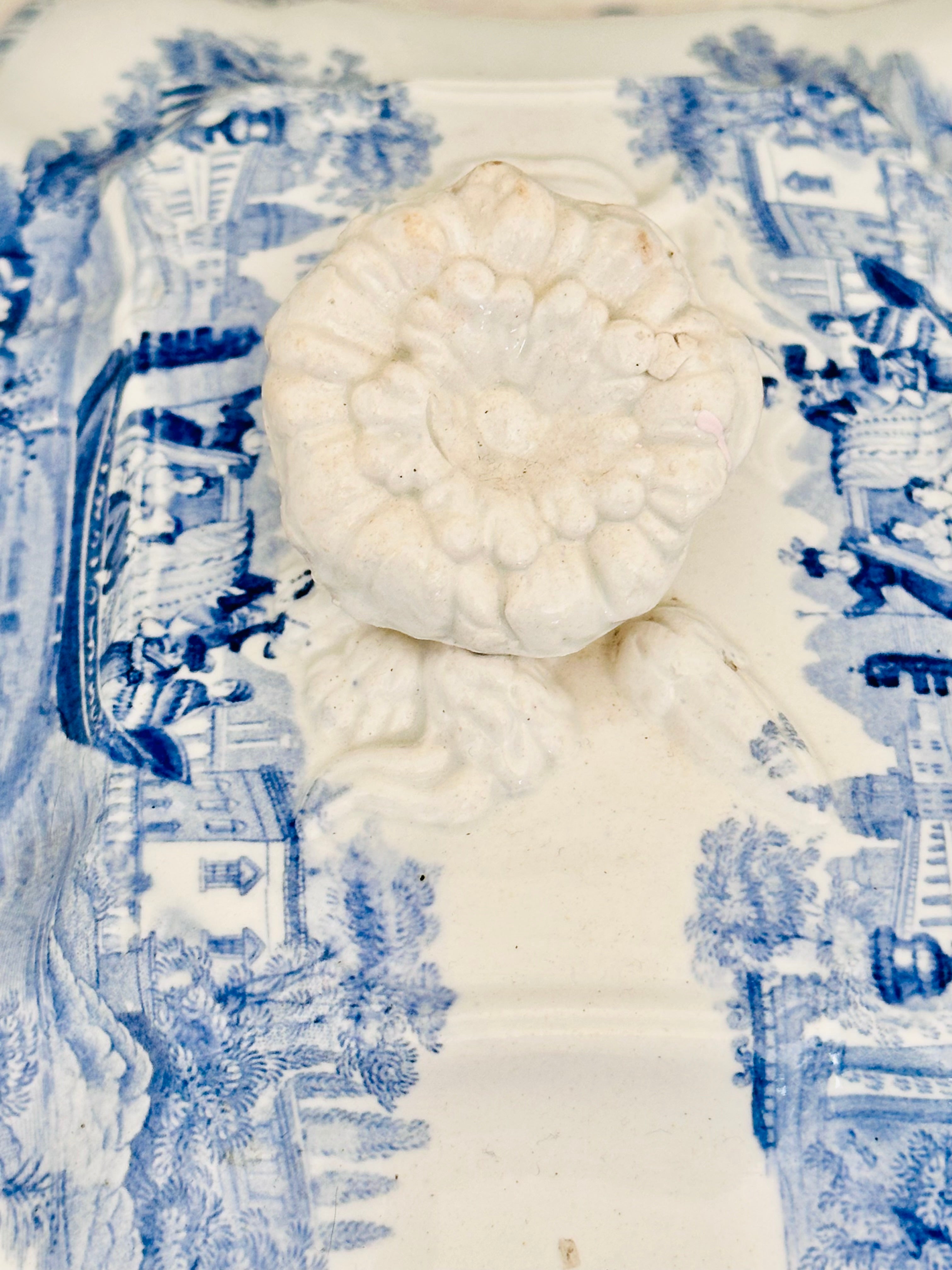 Antique (1829-1861) Bologna Adam’s & Son’s Transferware Covered Dish