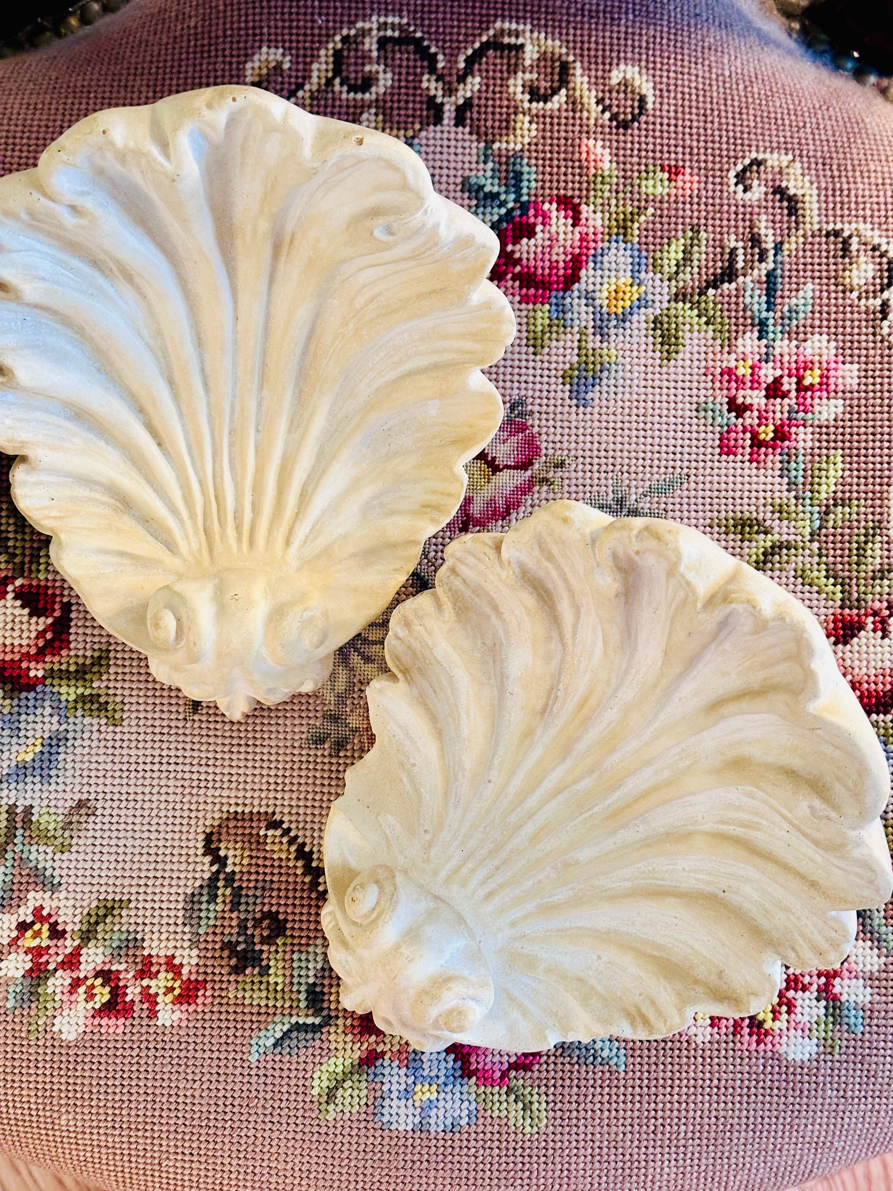 Magnificent Carved Shell Drapery Rod Holders