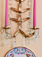 Load image into Gallery viewer, Large Gilded Italian Toleware Sconces
