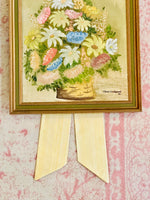 Load image into Gallery viewer, Medium Vintage Chintz Pembroke Stripe   Yellow Stripped Willow &amp; Pearls Bow

