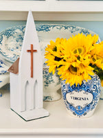 Load image into Gallery viewer, Handcrafted Church with Copper Roof by Art Fiala
