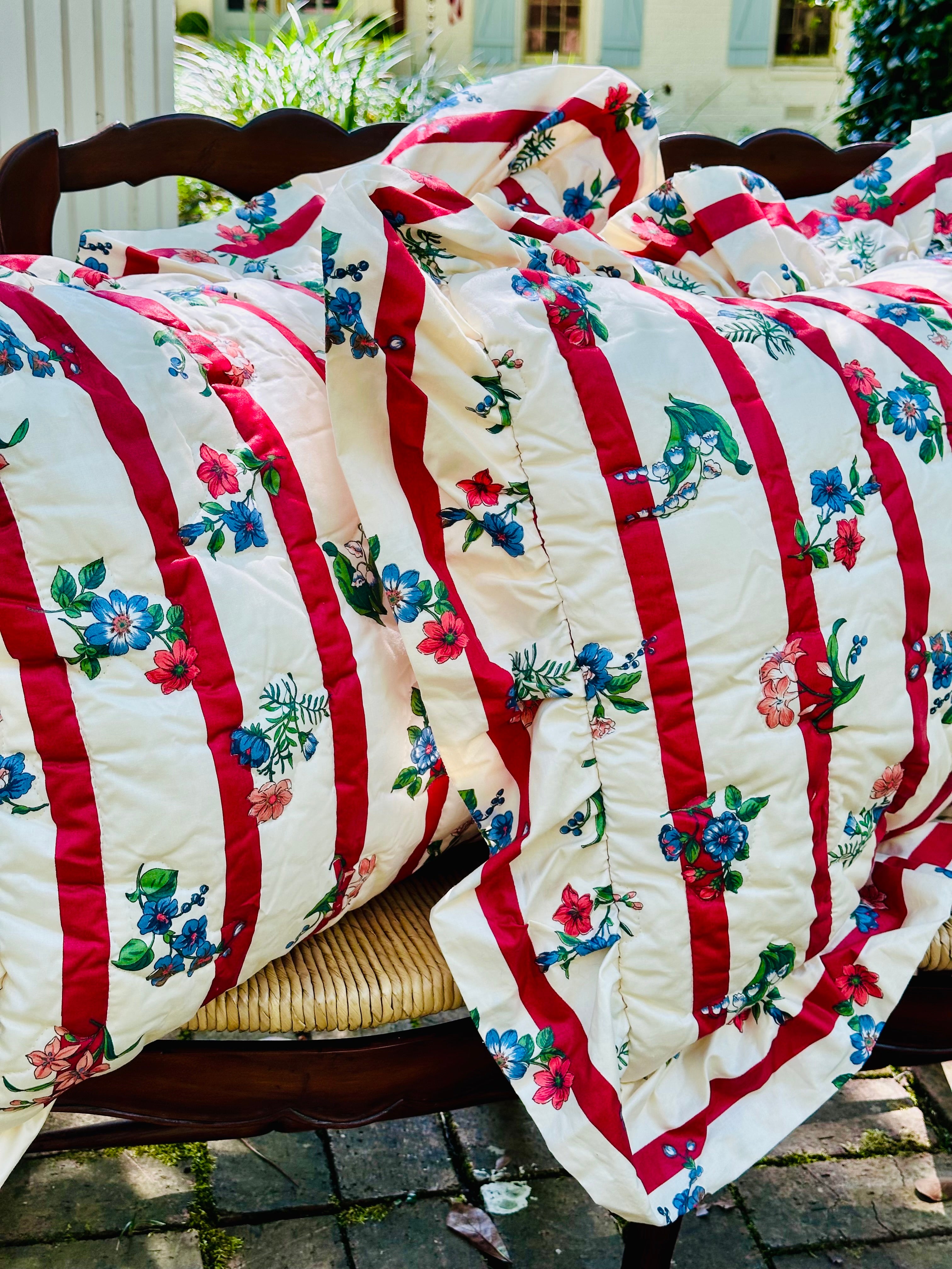 Pair of Vintage Chintz Waverly Shams