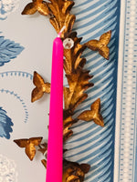 Load image into Gallery viewer, Vintage Gilded Italian Tole Candle Sconce with Crystals
