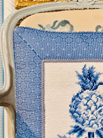 Load image into Gallery viewer, Blue Needlepoint Pineapple Pillow
