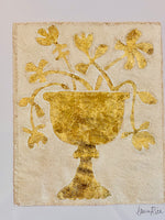 Load image into Gallery viewer, Gold Leaf Botanical on Linen by Laura Rice
