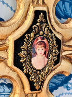 Load image into Gallery viewer, Vintage  Cross with Decoupaged Portrait
